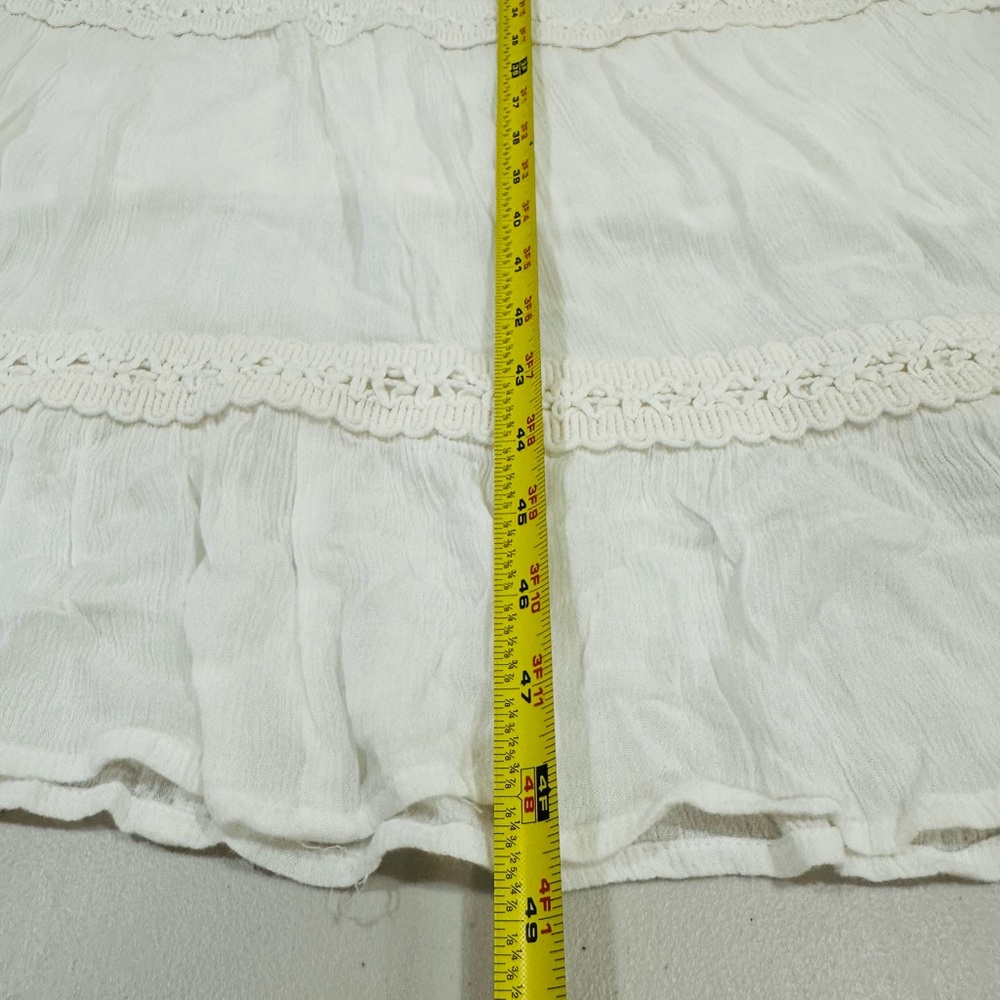 Studio West women's summer white light lace dress with embroidered Size M - Picture 8 of 9